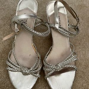 Michael Kors wedges, platinum top